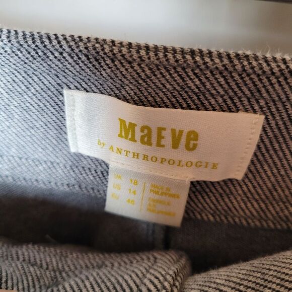 Maeve Anthropologie Wide Leg Pants High Waist Seam Ankle Slit Trousers Plaid 14 - Picture 8 of 14